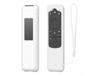 NbgrvB Housse Télécommande Silicone pour Samsung BN59-01432A Anti-Choc Étui Protection Souple Non-Slip pour Smart pour tv QLED 2023(White)