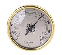 NbgrvB Hygromètre d'intérieur et d'extérieur, 7,2 cm pour cadran rond doré avec lentille en plastique et pointeur en métal, décoration de jardin, mesure 0 C 100 % RH pour gamme