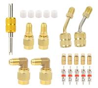 NbgrvB Kit adaptateur R410 1/4 pour SAE vers 5/16 pour SAE pour mini Split | Construction métallique, 1/4 à 5/16 pour montage sae, valves étanches, pour climatisation et réfrigération pour service