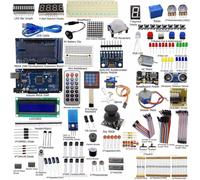 NbgrvB Kit complet de projet électronique pour Mega2560 avec écran LCD | Kit de démarrage avec carte Mega2560, LCD1602, moteur pas à pas et capteurs pour projets électroniques STEM MEGA2560 Lernki