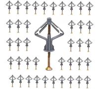 NbgrvB Kit d'ancrage auto-perceur pour cloison sèche - 50 pièces d'ancrage creux avec vis pour plaques de plâtre, fixations d'extension en plastique pour tringles à rideaux, étagères, lampes