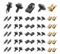 NbgrvB Kit de 50 fixations de carrosserie de voiture, vis et boulons en métal avec clips en U et clips en plastique pour installation de pare-chocs auto Fender
