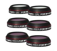 NbgrvB Kit de filtres UV CPL ND8 16 32 64 6 x 6 cm Noir | Verre optique à haute transmission, résistant aux rayures, boîtier noir durable, compatible avec SJCAM C300 C400