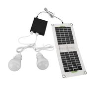 NbgrvB Kit de panneau solaire portable et pliable 30 W Lampe de camping en | Panneau solaire pliable 30 W avec ampoule, lanterne de camping portable 12 V/5 V pour deux ports USB 30 W