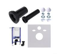 NbgrvB Kit de raccordement mural pour toilettes 90 mm PE compatible Geberit | Compatible avec les modèles Geberit, connexion panoramique de 90 mm, comprend une insonorisation, idéal pour les nouvelles