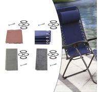 NbgrvB Kit de réparation de tissu inclinable avec 4 cordes de chaise gravité, housse en maille résistante à l'usure pour meubles de terrasse, 160 x 43 cm, blanc gris
