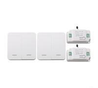 NbgrvB Kit d'interrupteur sans fil 2 interrupteurs avec 2 récepteurs, pas de recâblage nécessaire, télécommande RF 433 MHz jusqu'à 30,5 m d'intérieur pour lampes halogènes fluorescentes LED pour la