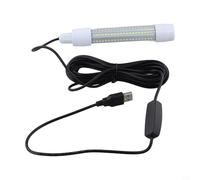 NbgrvB Lampe de pêche sous-marine LED 5 V 13 W alimentée par USB Vert, bleu, blanc, jaune, submersible pour pêche de nuit, pour Shad et calamar, unité unique (126 - lumière blanche)