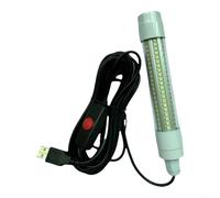 NbgrvB Lampe de pêche sous-marine LED 5 V 13 W alimentée par USB Vert, bleu, blanc, jaune, submersible pour pêche de nuit, pour Shad et calamar, unité unique (- 126 - lumière bleue)