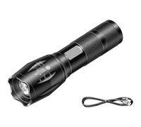 NbgrvB Lampe de poche LED RVB avec 4 sources de lumière, zoom mécanique rechargeable pour la photographie camping de nuit, alliage d'aluminium (D)
