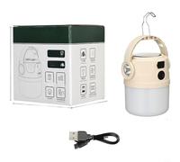NbgrvB Lanterne de camping LED à énergie solaire avec double source de lumière, charge USB et fonction Power Bank, étanche pour l'extérieur Beige (C)