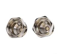 NbgrvB Lot de 2 adaptateurs de tête thermostatique en laiton M30 x 1,0 vers M30 x 1,5 - Convertisseur de filetage chromé pour anciennes vannes de chauffage Oventrop, facile à installer pour les