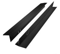 NbgrvB Lot de 2 couvre-joints rétractables résistants à la chaleur pour comptoir de cuisine en acier inoxydable - Noir - Facile à installer - Protection contre les déversements (noir)