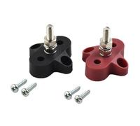 NbgrvB Lot de 2 goujons de terminal isolés M6 pour bateau de plaisance, camion - Bloc de jonction rouge et noir, goujon en acier inoxydable, DC 48 V