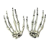 NbgrvB Lot de 2 mains squelettes d'Halloween réalistes en plastique coupées taille réelle pour décoration, maison hantée, fête, théâtre, modèle d'anatomie éducatif, 15 x 9,5 cm