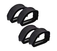 NbgrvB Lot de 2 paires de sangles de pédale antidérapantes réglables pour vélo de route, VTT et vélos pliants, bloc de pied en polyester avec matériau doux et résistant à l'usure, noir