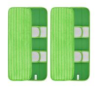NbgrvB Lot de 2 serpillères réutilisables en microfibre pour balai Swiffer Sweeper XL, lavables et secs, pour bois dur, carrelage, stratifié, 45 x 15 cm, vert