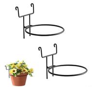 NbgrvB Lot de 2 supports de pot de fleurs à suspendre en fer forgé pour balcon, support mural de jardin, plantes grasses et herbes aromatiques