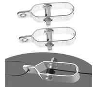 NbgrvB Lot de 2 tendeurs de fil d'acier pour clôture, serre, cage à poulet, câble tendeur - Argent