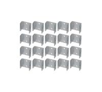 NbgrvB Lot de 20 clips galvanisés pour panneaux de clôture de 32 mm à 50 mm Argenté Pour panneaux jusqu'à 45 mm
