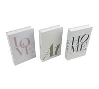 NbgrvB Lot de 3 boîtes de rangement décoratives avec ouverture magnétique et finition texturée, imitation livre, bibliothèque, table basse ou décoration de bureau