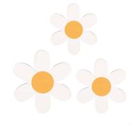 NbgrvB Lot de 3 décorations murales en bois blanc en forme de marguerite - 25 cm, 22 cm, 20 cm - Pour chambre d'enfant, chambre d'enfant