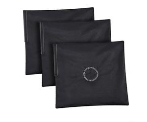NbgrvB Lot de 3 sacs de sable en toile à remplir pour dispositif de fixation de base en croix - 45,7 x 48,3 cm avec trou de 8 cm - Peut contenir 13,6 kg de sable pour pied de drapeau en plumes - Noir