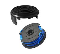 NbgrvB Lot de 4 bobines de rechange et couvercle pour Harbor for Freight Bauer 20115E - Electric, 1,65 mm pour fil en nylon rond de 8,2 m, noir et bleu