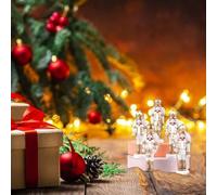 NbgrvB Lot de 5 décorations à suspendre Casse-noisettes en bois doré et | Ensemble de décoration de sapin de Noël avec roi et soldats, figurines festives de 12,7 cm pour décoration de maison de