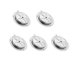 NbgrvB Lot de 5 pièces de rechange pour grille d'aération de barbecue - Acier inoxydable - Réglable - Pour cuisine extérieure et four - Argenté