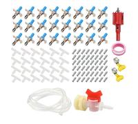 NbgrvB Lot de 6 abreuvoirs bleus pour lapin avec buse à double ressort, système d'abreuvement en plastique robuste pour petits animaux, solution d'hydratation pour cage