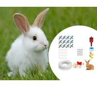 NbgrvB Lot de 6 abreuvoirs bleus pour lapin avec buse à double ressort, système d'abreuvement en plastique robuste pour petits animaux, solution d'hydratation pour cage