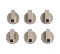 NbgrvB Lot de 6 boutons de commande en métal de 6 mm pour cuisinière à gaz, four, cuisinière et plaque de cuisson pour camping-car, facile à installer - Argenté
