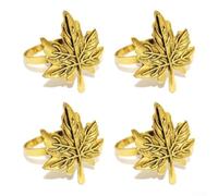 NbgrvB Lot de 6 ronds de serviette rétro en métal doré pour l'automne, Thanksgiving, décoration de table pour fête de vacances et salle à manger à la maison