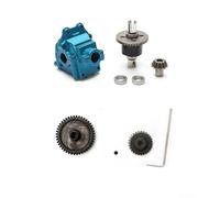 NbgrvB Mallette différentielle en aluminium pour WLtoys 144001 - Boîtier d'engrenage robuste pour une meilleure traction et stabilité - Bleu 4,5 x 2,6 cm (14-A1+engrenage)