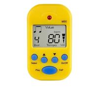 NbgrvB Mini métronome numérique avec écran LCD 30-280 BPM pour Tempo pour musiciens de gamme, design à clipser avec fonction TAP et prise casque 3,5 mm Jaune