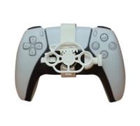 NbgrvB Mini volant 3D pour PS5 Compact PLA Racing Manette de manette de jeu réaliste Accessoire de jeu dynamique pour les amateurs de simulation Jaune blanc