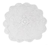 NbgrvB Nappe ronde en dentelle pour décoration de la maison, table au crochet, 40 cm, diamètre fait à la main, en coton vintage, blanc/beige, napperon creux (blanc)