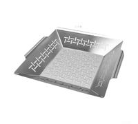 NbgrvB Panier à griller en acier inoxydable pour Weber 57 cm 67 cm - Plat à rôtir robuste avec maille fine pour la cuisine en plein air Argenté 35 x 31 cm (grand))