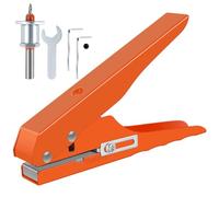 NbgrvB Perforatrice à trou unique pour foret conique réglable 5/16" avec prise en main confortable, contrôle facile pour papier, cuir, PVC jusqu'à 1,5 mm, orange