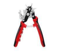 NbgrvB Pince perforatrice multifonction 6 en 1 avec règle pour cuir, tissu | Pince perforatrice 6 en 1 pour acier inoxydable, cuir, ceinture, tôle jusqu'à 0,3 mm Pince perforatrice ergonomique 6 en 1
