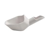 NbgrvB Plateau de dosage en grains de café 20 g avec base plate et poignée entonnoir, pétales de fleurs de thé, en céramique, 13 x 5 x 5 cm, blanc