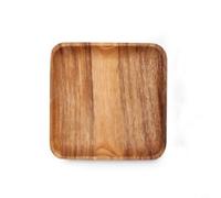 NbgrvB Plateau de service en bois massif avec bords surélevés, empilable pour le rangement, plateau en bois naturel pour charcuterie, apéritifs, fruits, desserts, cuisine ou fête