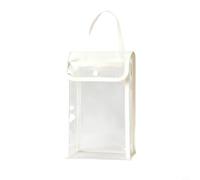 NbgrvB Porte-papier toilette réutilisable en PVC avec fenêtre transparente pour salle de bain, grande capacité, imperméable et facile à nettoyer, beige
