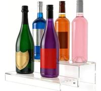 NbgrvB Présentoir à liqueurs en acrylique transparent à 2 niveaux, 38,1 cm | Étagère à 2 étages en acrylique transparent pour bouteilles d'alcool, barre de rangement de 38,1 cm, 38,1 cm