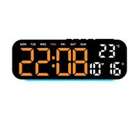 NbgrvB Réveil LED multifonction avec affichage de la température, lumière ambiante 7 couleurs, 4 niveaux de luminosité, horloge de bureau numérique élégante pour chambre à coucher (D)