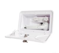NbgrvB Robinet de douche externe à débit réglable pour camping-car - Tuyau de 1,5 m - Construction robuste en ABS - Pour le nettoyage en plein air du camping (blanc)