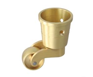 NbgrvB Roulette Vintage Laiton 58mm Rotation Complète Antirayures(T4921) | Laiton massif brossé, rotation 360°, roulement silencieux, pour idéal salon, finition durable
