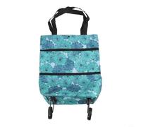 NbgrvB Sac de courses pliable sur roulettes, panier en tissu Oxford robuste pour les courses, sac à main convertible et chariot pour les courses au marché, orange (7)
