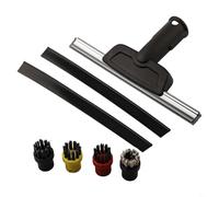 NbgrvB Set de 7 brosses de nettoyage et grattoir pour nettoyeur vapeur Karcher SC1 SC2 SC3 SC4 SC5 avec brosses rondes et grattoir à verre